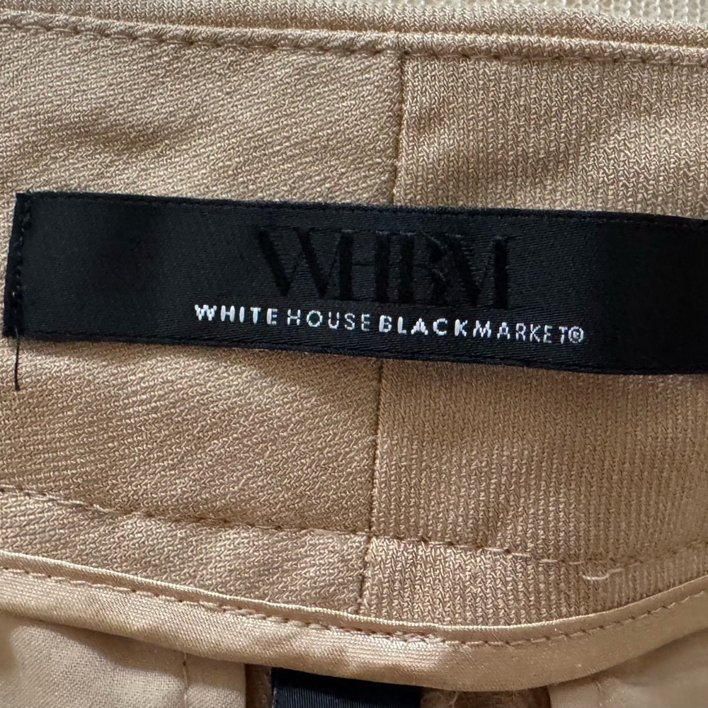 White House Black Market Beige Wide Leg Pants